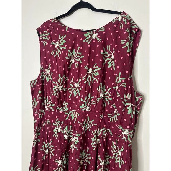 Emily and Fin Dress Plus Size 4X Lucy Dress Polka Dot Floral Fit & Flare Pleated - Picture 3 of 12